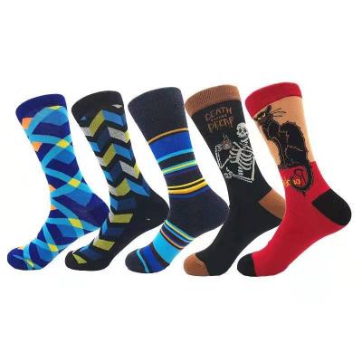 China Wholesale new F013 Amazon fashion pattern animal geometric animal men's cotton socks for sale