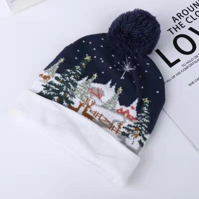 China Christmas Hair Ball Hat COMMON Warm Hat Knitted Hat R011 for sale