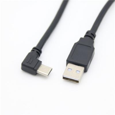 China Mobile Phone Wholesale Price Usb 2.0 A Male To Left Right Angle 90 Type C Usb C Cable 3A Fast Charging Data Usb 3.1 Cable for sale