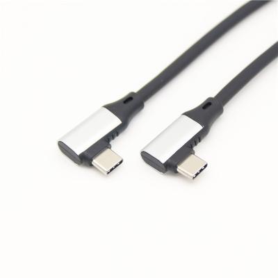 China Usb 3.1 Type C Gen2 MP3/MP4 Player 90 Degree Double Elbow To Type C 4k PD Fast Charging Cable Support Usb C Audio Video Data Cable for sale