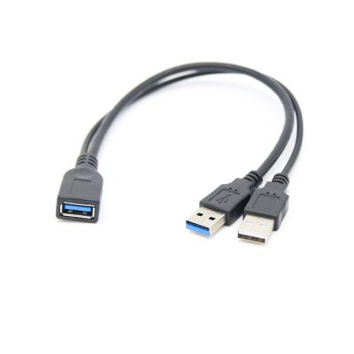 China Industrial PC / Chassis Dual 2 USB 3.0 Male To Female Extra Power Data Y Extension Cable For Mobile Hard Disk USB 3.0 Extension Cable for sale