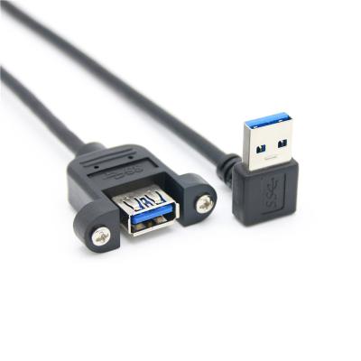 China Cheapest MP3/MP4 Player Factory Up 90 Degree Usb 3.0 Male To Female Cable Panel Mount Extension Cable With Screws for sale