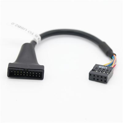 China Usb 3.0 20 Pin Male To Female Computer Chassis Motherboard Usb 2.0 9 Pin Motherboard Converter Adapter Cable Usb3.0 20pin to 9pin Cable for sale