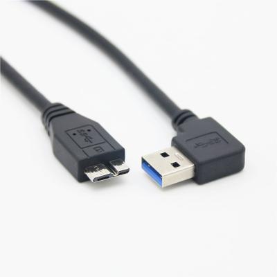 China MP3/MP4 Player 90 Degree Right Angle USB 3.0 Male To Micro B Cable For PC Mobile Hard Drive Data Cable Usb 3.0 Cable for sale