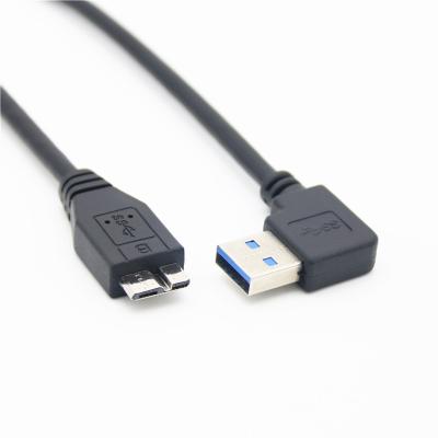 China MP3/MP4 Player 90 Degree Left Angle USB 3.0 Male To Micro B Cable For PC Mobile Hard Drive Data Cable Usb 3.0 Cable for sale