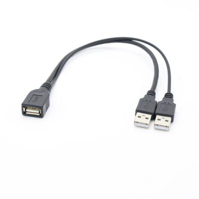 China MP3/MP4 Player Dual 2 Usb 2.0 Male To Female Extra Power Data Y Extension Cable Usb 2 Male To Female Y Splitter Cable for sale