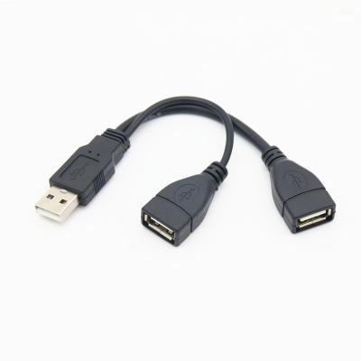 China MP3/MP4 Player USB 2.0 Male To Dual Female Extra 2 USB Power Data Y Splitter Cable For Mobile Hard Disk USB 2.0 Extension Cable for sale