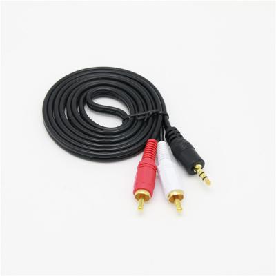 China Car 3.5mm Male to 2 RCA Male Audio Cable for Phone Speaker RCA 3.5mm Jack to 2RCA AUX Cable. for sale