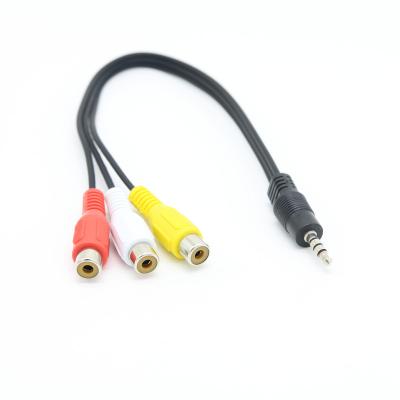 China Car Factory 3.5mm Male Video Direct 3 Female To RCA AV Cable For TV Box Computer 3.5 To 3RCA Cable for sale