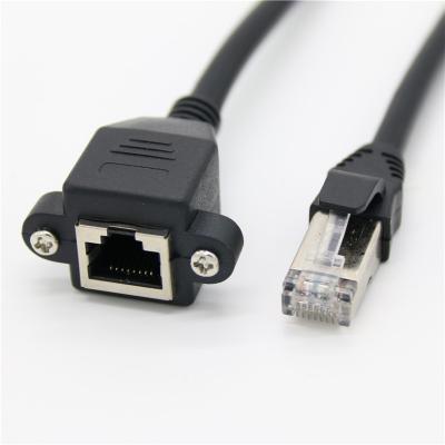 China Wholesale Computer Panel Mount RJ45 Cat6e Male To Female Network Extension Cable Computer Ethernet Lan Cable for sale