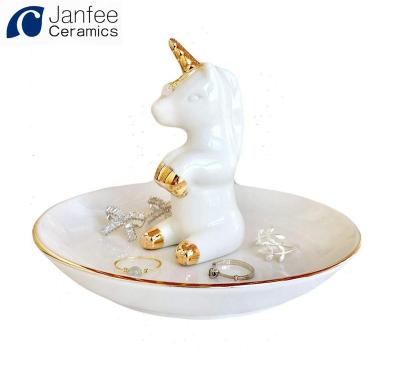 China Jewelry Packaging & Ceramic Wedding Ring Display Trays Holder Decorative Ceramic Display Stand for sale