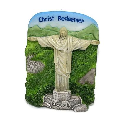 China Europe Brazil Souvenir Christ Redeemer Fridge Magnet Hand Painted Wholesale for sale