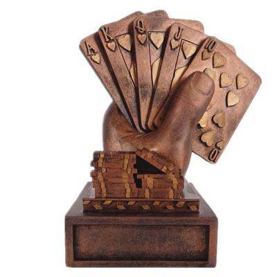 China Europe New Design Decorative Resin Poker Trophy Cup for sale