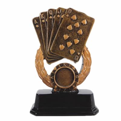 China Europe Resin Poker Laurel Match Award Brass Trophy for sale