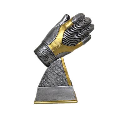 China Europe Resin Glove Archer Game Winner Trophy Sculpture Cup for sale