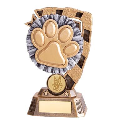 China Europe Dog Pet Paw Prints Statue Trophy Dog Agility Award for sale