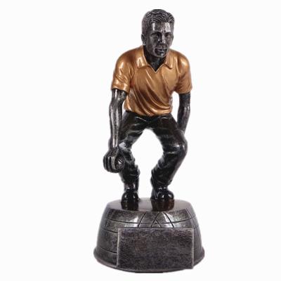 China New Design Europe Resin Lawn Wheels Player Statue Handball Trophy for sale