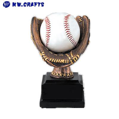 China Europe Hot Sale New Product Resin Baseball Glove Ball Figure Trophy for sale