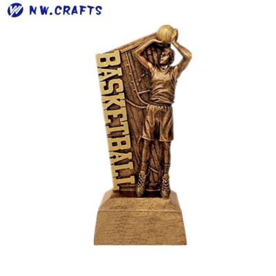 China Custom cheap prices logo resin plate nba basketball trophy reproduction from Europe for sale