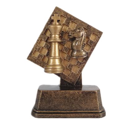 China Miniature Antique Europe Gold Resin Chess Trophy Cup for sale