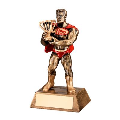 China Europe gold antique resin darts super hero trophy for sale for sale