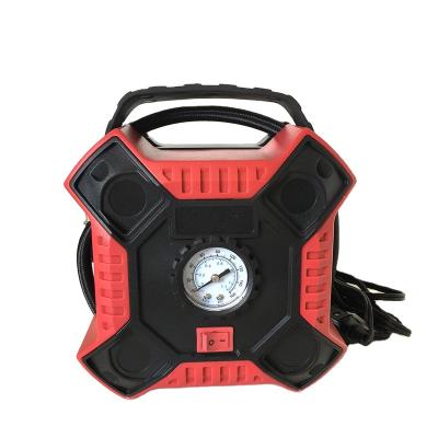 China Inflate tires in stock! Durable 12v Mini Car Air Pump Red Color Electric Car Air Compressor for sale