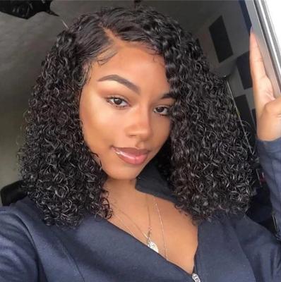 China Deep Curly Pink Curl 613/360 Blonde And Black Deep Curly Full Lace Front Human Hair Lace Front Wigs For Black Woman for sale