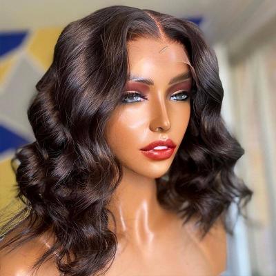 China Body Wave Short Bob Frontal Wig 13x4 /13x6 Lace Front Human Hair Wigs Brazilian 4x4 Hair Closure Wig for sale