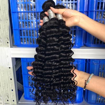 China Deep Wave Cuticle Aligned Hair Peruvian, Unprocessed Deep Wave 100 Virgin Hair, Wholesale Curly Hair Extension Bundle Hair Weave for sale