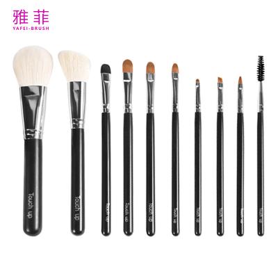 China Schwarze weiche Ziege und weiße Haare Make-up-Bürste-Set Kosmetik-Bürste-Set kundenspezifisch zu verkaufen