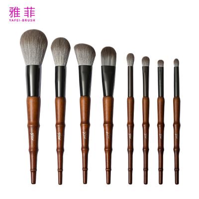 China 267A87108 Imitate Bamboo Vegan Makeup Brush Set 8PCS Fluffy Synthetic Customized for sale