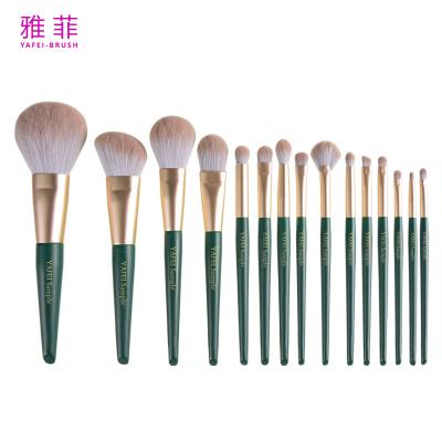 China Gold Ferrule 15 Stück Make-up-Bürste Set Holzgriff Kosmetik-Bürste Set Privatetikett zu verkaufen