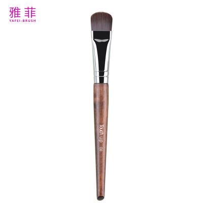 China TOUCH UP 06  Private Label Fine Thin Flat Liquid Concealer Foundation Brush Synthetic Hair Copper OEM ODM Manufactor for sale