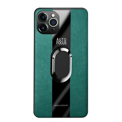 China Magnetic Car Camera Lens Fashion Ring Holder PU Leather Phone Case Shockproof Protective For iPhone 12 pro Max Mini Phone Cover for sale