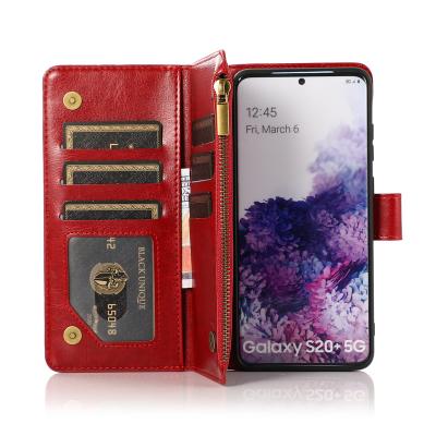 China Business Shockproof Zipper Card Package Wallet Leather Phone Case For Samsung Galaxy Note20 S10 S20 S21 Ultra Plus Cell Phone Bags for sale