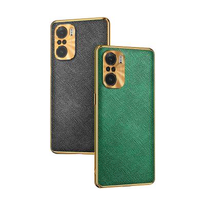 China Luxury Shockproof Radio Charging Plating Leather Phone Cover For Xiaomi Redmi K40 Pro Note 10 Celulares Mobile Phone Filter Mount Shell for sale