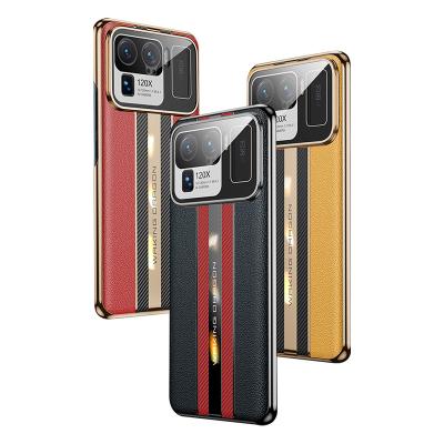 China Anti-fall Luxury Business Camera Lens Shockproof Pad Plating Cell Phone Leather Case For Xiaomi MI 11 Pro Lite Ulita Cover Fundas for sale