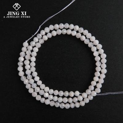 China DIY Jewelry Making Wholesale Natural White Face Moonstone Gem Raw Stone Necklace 4mm Pendant Loose Bead DIY Jewelry Bracelet for sale