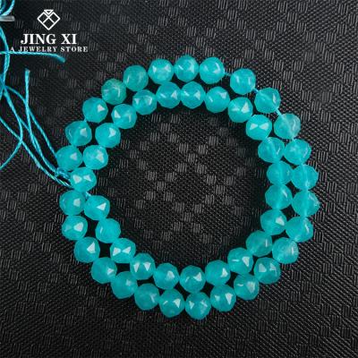 China DIY jewelry making factory wholesale natural stone beads jewelry 8mm star-shaped cut surface can be used for DIY hand necklace amazonite for sale