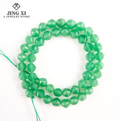 China DIY Jewelry Making 2021 Natural Gem Bracelet Wholesale Price Green Aventurine Stone Face Loose Bead Comb Necklace 8mm Jewelry Bracelet for sale