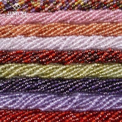 China DIY jewelry making 6mm glitter jewelry carving face beads processed from natural ore can be used for hand diy necklace colors colorful zircon for sale