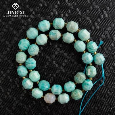 China DIY Jewelry Making 2021 Factory Wholesale Natural High Quality Amazonite Gemstone Faceted Loose Cut Beads Energy For DIY Jewelry Necklace Design for sale