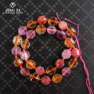 China DIY Jewelry Making 2021 Wholesale Natural Gemstone Seven Gorgeous Crystal Stone Faceted Bracelet Beads DIY Rose Multi-circle Jewelry Necklace Making for sale