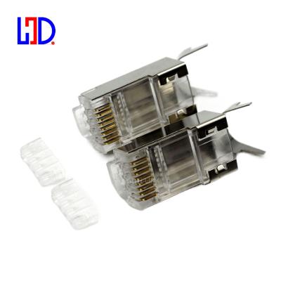 China PC + External 2-Piece Pure Copper Network CAT6A and CAT7 Shielded Modular Connector 8P8C - RJ45 Connector Network Plug RJ45 Cable Connector - 1.3mm for sale