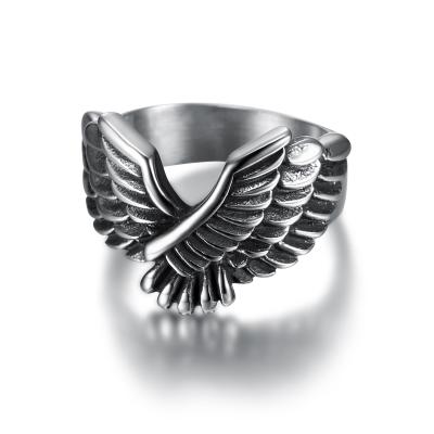 China New Creative Vintage Design Your Own 316 Stainless Steel Animal Eagle Design Rings For Women Men for sale