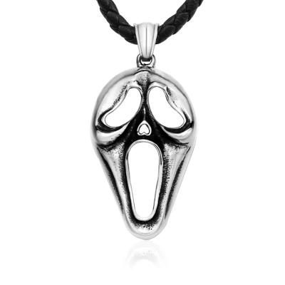 China Cute Custom Mens Biker Necklaces Stainless Steel Devil Ghost Skull Gothic Necklaces Pendant For Men for sale