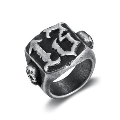 China 2020 Trendy Mens Rings Stainless Steel Number 13 Punk Lucky Skull Biker Rings For Man for sale