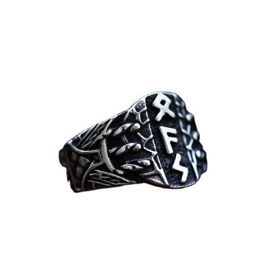 China New Creative CLASSIC Viking Jewelry Rings 316 Stainless Steel Men's Norse Viking Rune Rings Norse For Men for sale