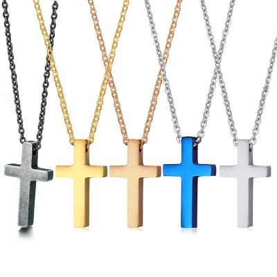 China Gold Cool Chain Stainless Steel Jewelry Mens Cross Pendant Necklaces for sale