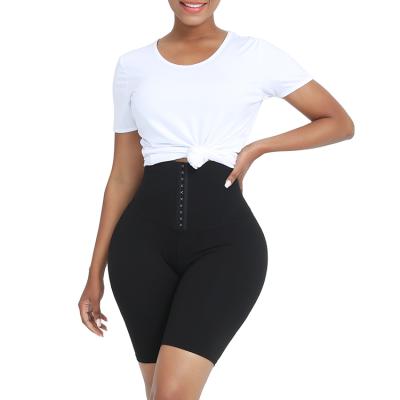 China New 2021 Summer Antibacterial Enumeration Breathable Elasticity Fit Hooks Up Waist Tummy Trimmer Control Waist Trainer Yoga Shorts for sale